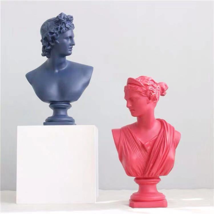 Nordic Style Polyresin Mini David Venus Plaster Figurine Living Room Creative Home Wine Cabinet Decoration 
