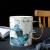 Marble-pattern Ceramic Cup High-end Bone China Mug Creative Coffee Cup Lovers Cup Wedding Gift