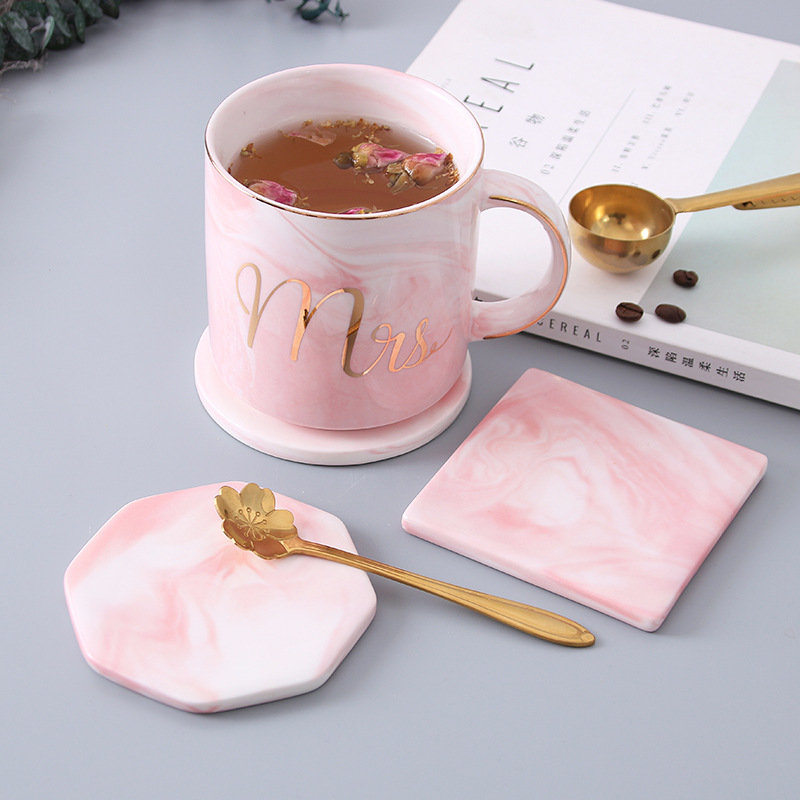 Round Art Ceramic Coaster for Home Accessories 