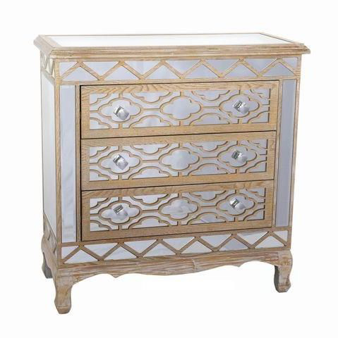 Best Quality Furniture Mirrored Dresser with Crystal Accents 