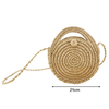 Handmade Round Straw Weave Bag For Lady Shoulder Beach Bag Handbag 