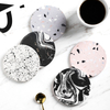 Fancy Coffee Terrazzo Effect Ceramic Coaster with Contrast Golden Color 