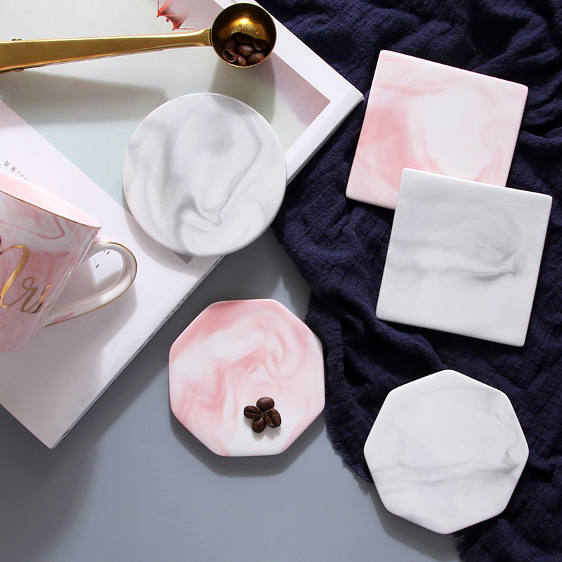 Round Art Ceramic Coaster for Home Accessories 