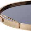 100% handmade round metal glass mirror serving tray for home decor and hotel