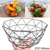 Nordic Style Fruit Basket Wire Decorated Metal Storage Basket Black Display Bowl Fruit Rack