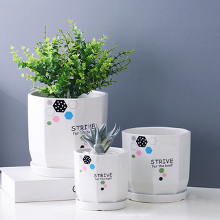 new design home decor cheap colorful modern geometric ceramic garden flower pot