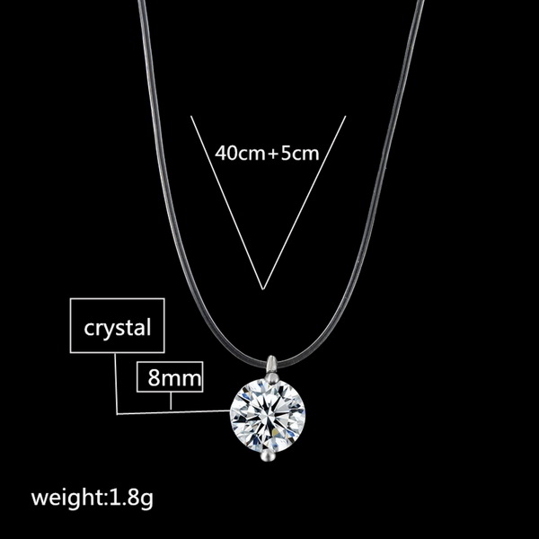 New Mermaid Tear Necklace Meteorite Pendant Transparent Fishing Line Invisible Women's Necklace