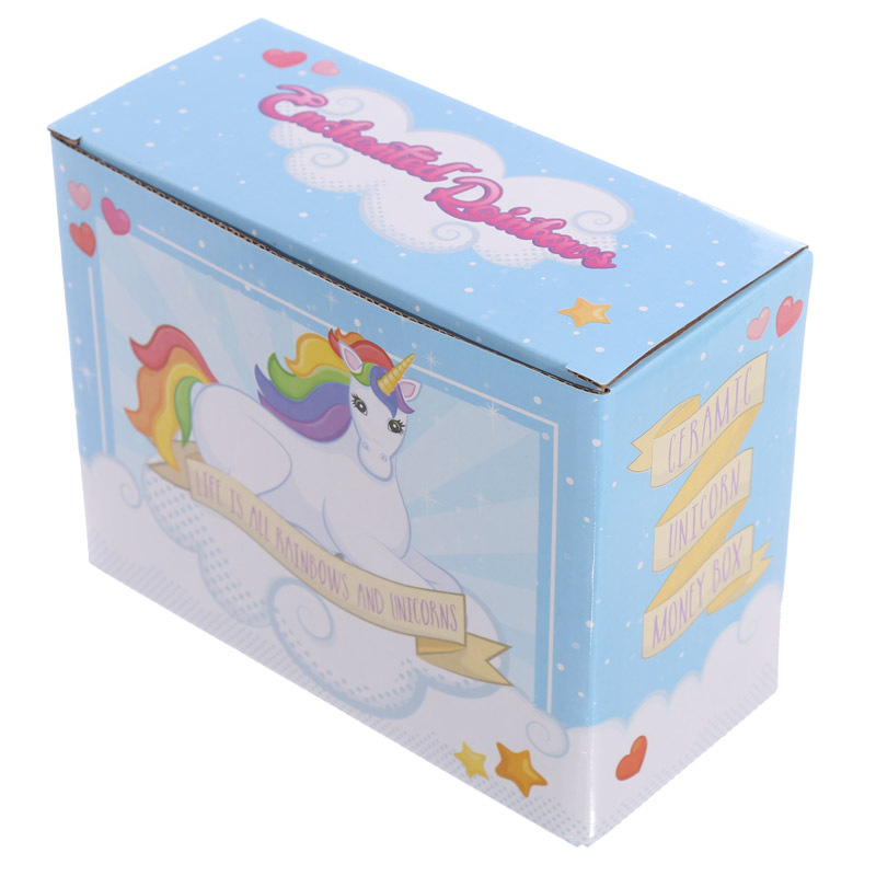 Simple Ornament Ceramic unicorn Design Coin Piggy Bank