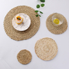 Round Natual Straw Weave Water Hyacinth Dinner Pad Mat Placemat Tablemat