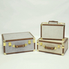 Custom Size Faux Leather Travel Mini Suitcase with Wooden Box for Wholesale