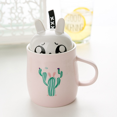 hot sale ceramic mug high quality coffee mug ceramic with flamingo lid