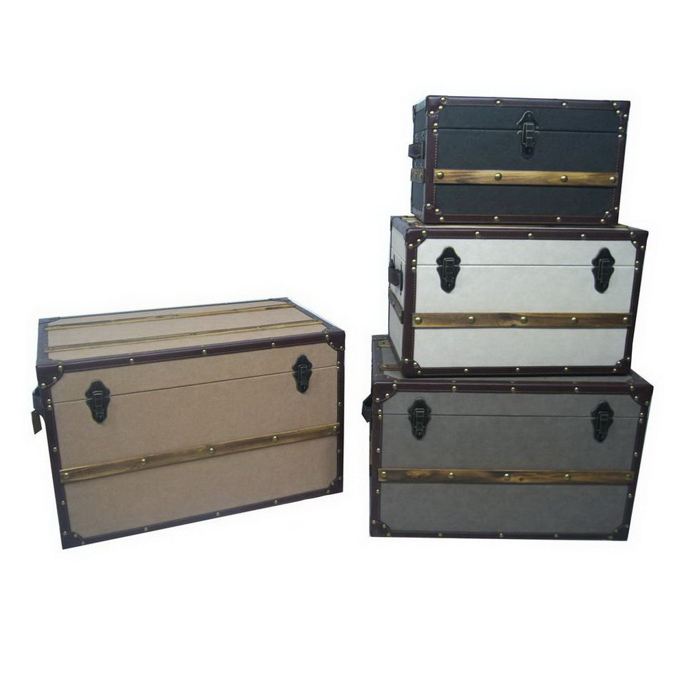 Handmade Wooden Storage Antique Reproduction Trunk 