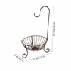 Decorative 11in Round Fruit Vegetable Chrome Wire Basket Metal Bowl With Banana Holder