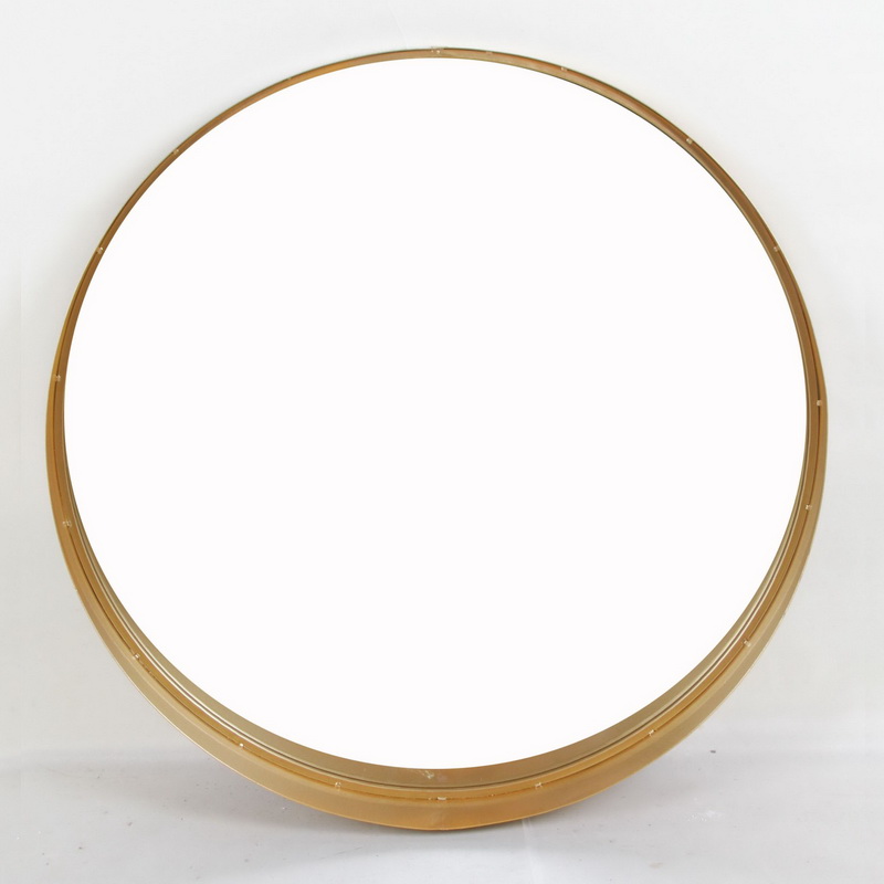 Round Gold Metal Glass Mirror Frame 
