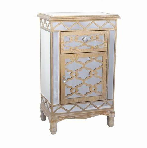Best Quality Furniture Mirrored Dresser with Crystal Accents 
