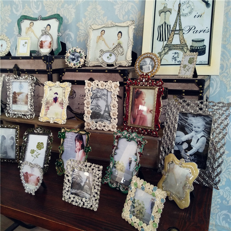 Flower Design Four-leaf Clover Zinc Alloy Silver Photo Frames