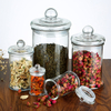 Food Storage Jars with Wood Lid Cork Ball Stopper Handmade Borosilicate Glass Canister Jar