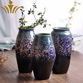 Ceramic Vase Three-piece Set of Creative Sky Star Glaze Chinese Household Ceramic Decoration