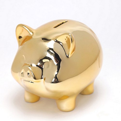 Chinese stylish white ceramic animal piggy coin bank