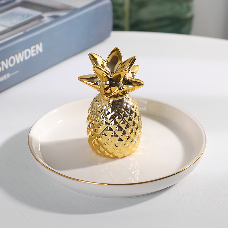 Wholesale Gold Design Ceramic Jewelry Ring Holder Dish