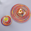Natural Fiber Placemats And Coasters Straw Weave Placemat For Dining Round Woven Tablemat 