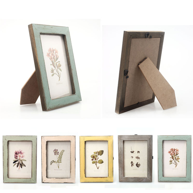 Antique Rustic Charm Distressed Wood Picture Photo Frames 