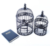 Handmade Antique White Metal Decorative Wedding Bird Cage Set