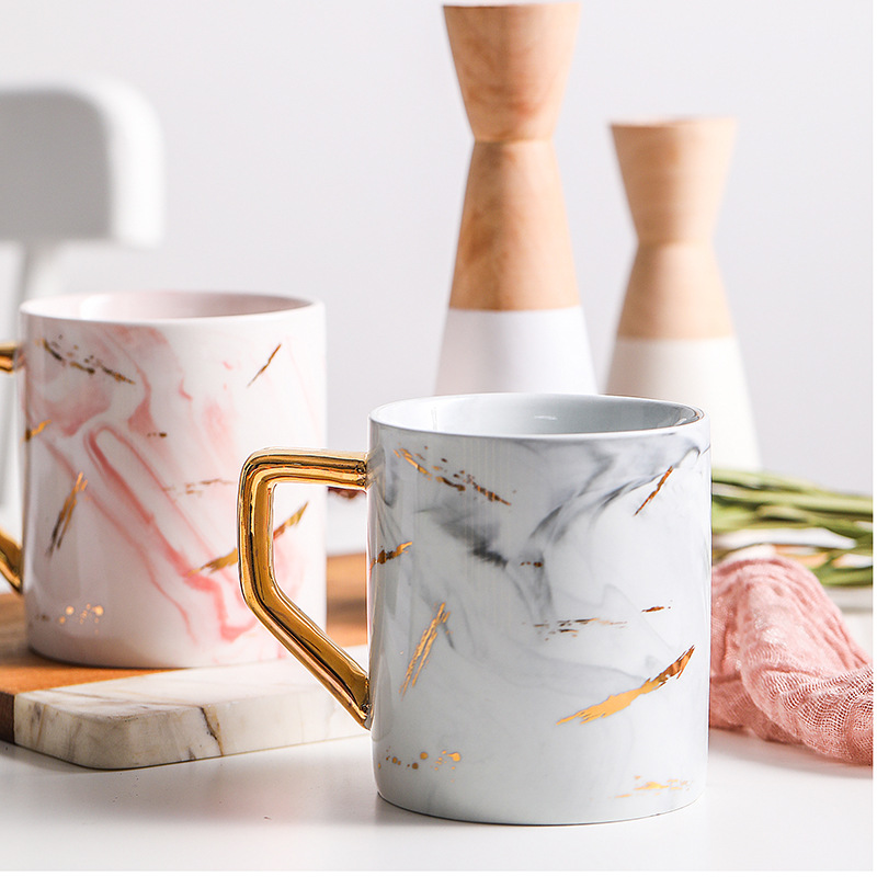 Creative Ceramic Mug Coffee Mug Milk Mug Breakfast Mug Marble Gold Mug