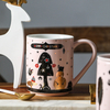 Ceramic Cover Christmas Milk Mug Mug Coffee Mug Fun Water Mug Pink Christmas Mug