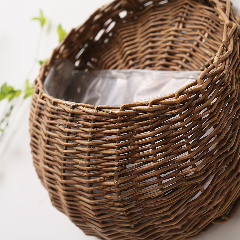 White Willow Storage Baskets With Liner And Handles, High Quality