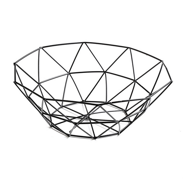 Fruit Basket Geometric Fruit Vegetable Wire Kitchen Storage Basket Metal Bowl 