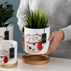 Handmade Morden Custom White Ceramic Plante Flower Pot with Wooden Stand