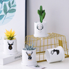 custom plant shape stoneware garden ceramic green flower pot for wedding