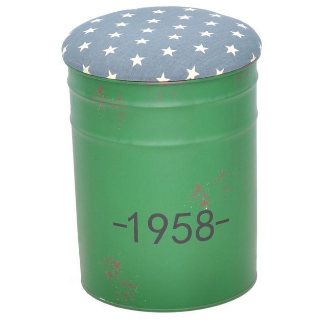 Fashionable Painting Oil Bucket Bar Stool for Storaging Shoes Toys 