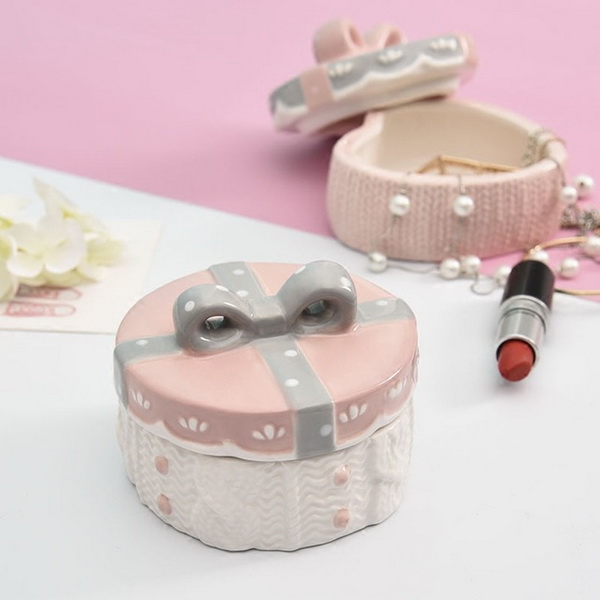 Wholesale Custom Heart Shape Ceramic Jewelry Holder Porcelain Jewelry Box