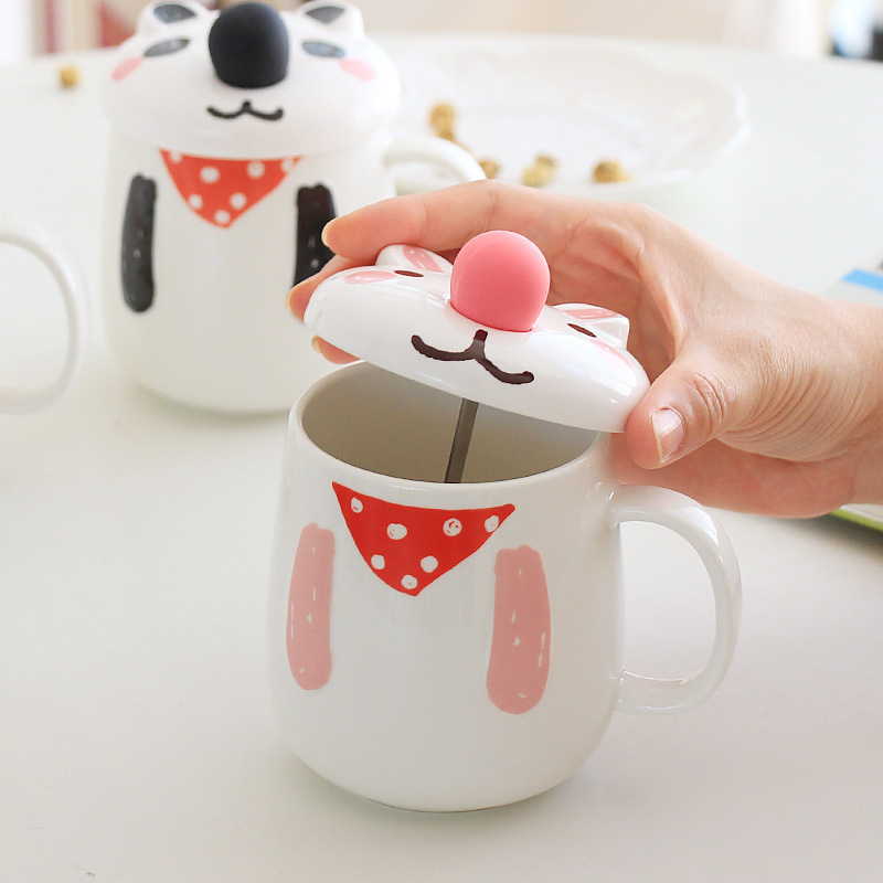 Decorative Ceramic Coffee Tea Mug with Spoon 