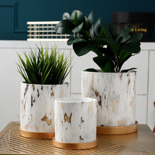 Creative desktop decoration mini white ceramic flower pots