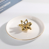 Factory Supply Tulip Ceramic Jewelry Tray Flower Ring Holder for Wholesale
