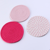 Round Weaving Plastic Lurex Metallic Yarn Table mat 