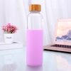 Unbreakable Glass Water Bottle with Soft Sleeve / Silicone Seal with Bamboo Lids 