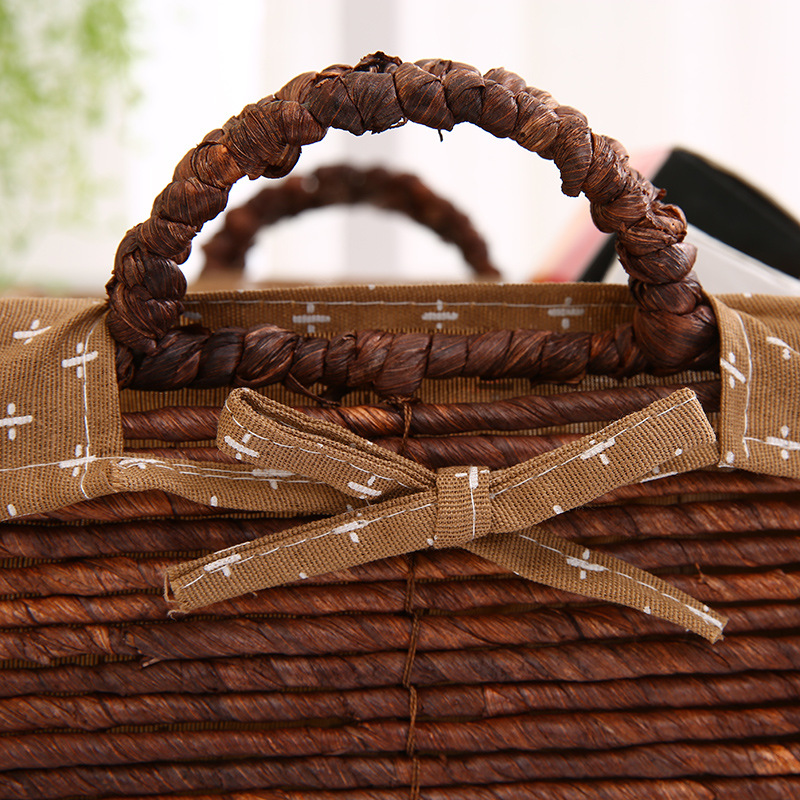 New design multifunction fruit decorative basket PP imitation rattan storage baskets 