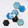 Nordic Hexagon Gold-plated Ceramic Placemat Heat Insulation Coaster Porcelain Mats Pads 