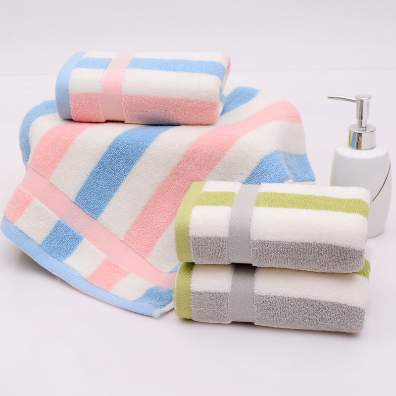 100% Cotton Fancy Hotel Face Towel With Embroidered Stripes For Sale ...