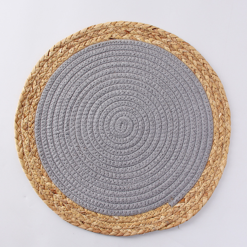 Braided Pads Place Mats Woven Cotton Yarn Placemats Coaster 