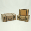Hot Selling Pretty Travel Suitcase Sets Luggage Wooden PU Suitcase Trunk Decorative 