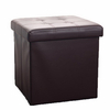 New printed foldable multifunctional square leather storage ottoman stool