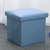 Home Furniture Linen Colorful Foldable Kids Storage Box Ottoman Linen Storage Stool