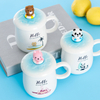 Creative Color Animal Cat Heat-resistant Mug Cartoon with Bamboo Lid Cup Kitten Coffee Ceramic 3d Mugs